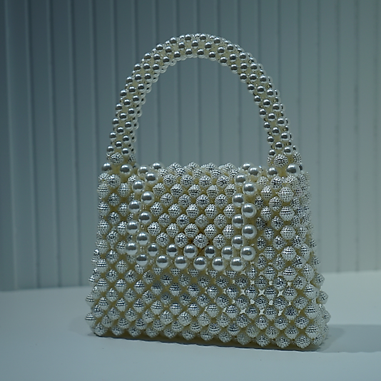 Özel Tasarım El Yapımı İnci Çanta Krem