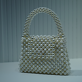 Özel Tasarım El Yapımı İnci Çanta Krem