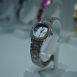 Kadın Kare Taşlı Gümüş Kol Saati