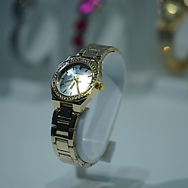 Kadın Kol Saati Taşlı Gold